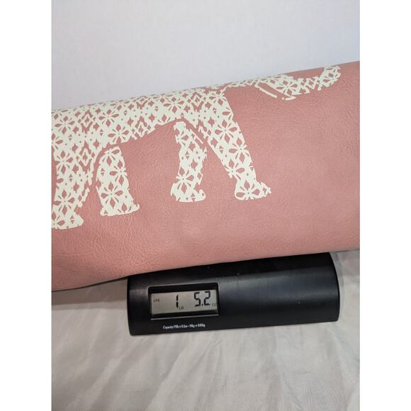 G. H. Bass & Co. White & Pink Elephant Tote Bag Purse Faux Leather Boho Aztec - Picture 7 of 7